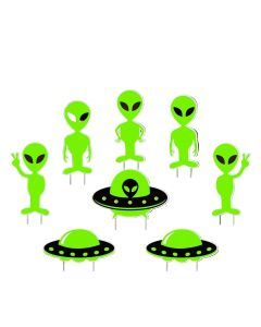 Glow in Dark Halloween Yard Sign Set