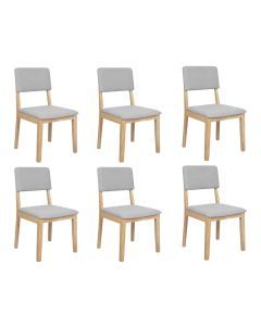 Levede 6x Dining Chair Solid Wood Lounge Seat Back Upholstered Linen Padded