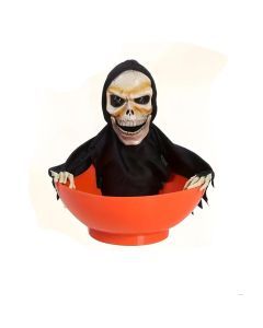 Halloween Skeleton Candy Plate with Witch Hat