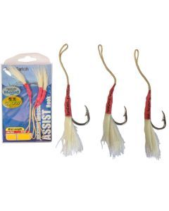 3 Pack of Size 6/0 Surecatch Mid Length Dressed Jigging Assist Hooks