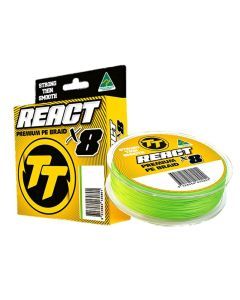 400m Spool of TT React X8 Green Premium PE Braided Fishing Line - Fishing Braid