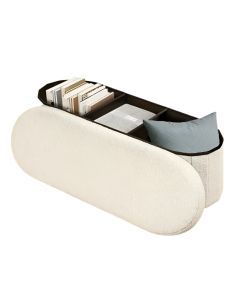 Oval Folding Footstool with Storage