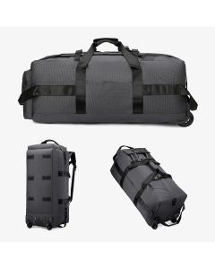 Roller Travel Duffel Bag with Fixed Casters Grey