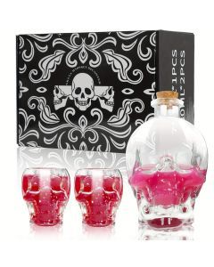 2-Piece Skull Decanter Set - 750ml Crystal Wine Decanter