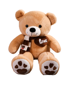 Huge 100cm Khaki Giant Teddy Bear Toys Stuffed Animals Soft Plush Cotton Scarf Bear Hold Pillow Doll