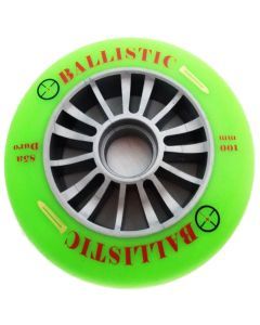 Ballistic 100mm Urethane Scooter Wheel Silver Plastic Core (Green)