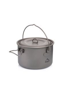 Titanium Camping Cookware Pot 1300ml Gray