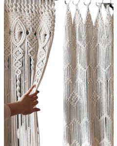 Boho Bliss: Hand-Woven Cotton Door Curtain Tapestry for Artistic Decor