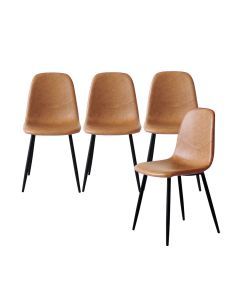 Levede 4x Dining Chairs Kitchen Eames Accent Chair Lounge Room Padded PU Leather