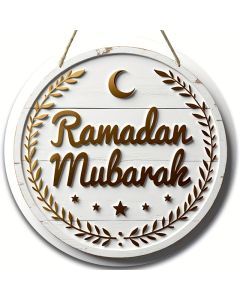 Wall Hanging Decor Ramadan Mubarak Wooden