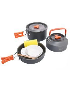 Camping Cookware Tableware Set Black