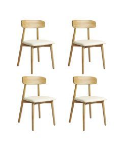Levede 4x Dining Chairs Kitchen Chair PU Leather Rubberwood Frame Cafe Lounge
