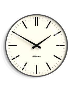 Newgate Radio City Wall Clock Bold Black Marker Dial - Matte Blizzard Grey