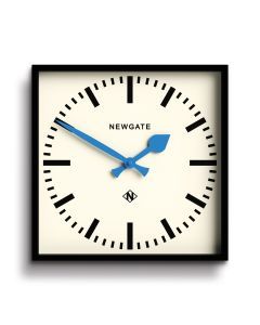 Newgate Number Five Wall Clock Black Blue Hands
