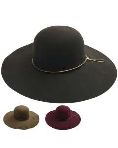 Womens Floppy Wide Brim Felt Hat - One Size (Vintage Style)