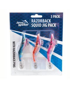 3 Pack of Jarvis Walker Razorback Squid Jig Lures