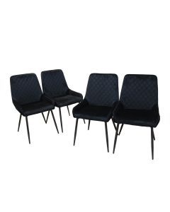 Levede 4x Dining Chairs Kitchen Chair Lounge Padded Room Seat Soft Velvet Black