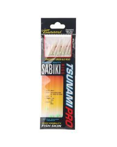 Size 16 Tsunami 8 Red Hook Sabiki Rig with Iridescent Glo Head Flash and Beads