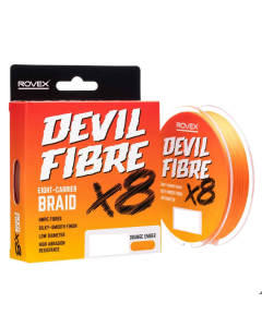 150yd Spool of Rovex Devil Fibre X8 Orange Ember 8 Carrier Fishing Braid