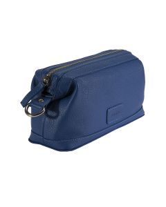 Dents Men's Pebble Grain Leather Wash Bag - Blue