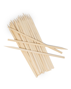 900x 35cm Flat Wooden Bamboo Skewers - Disposable BBQ/Kebab/Satay Meat Sticks (Bulk Pack)