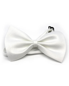 Mens Small White Bow Tie (Pre-Tied Classic Formal Necktie)