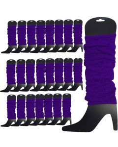 24x Purple Leg Warmers Bulk Pack - Womens Dance Costume/80s Party