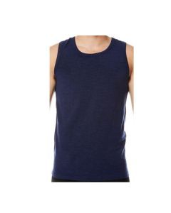 MERINO SKINS Mens Thermal Tank Top Singlet - Navy (Warm Winter Base Layer)