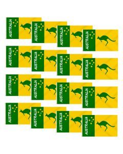 12x Australia Green & Gold/Yellow Flags w/ Kangaroo Bulk - 90x150cm