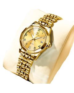 Womens Stainless Steel Quartz Watch Waterproof (All Gold)