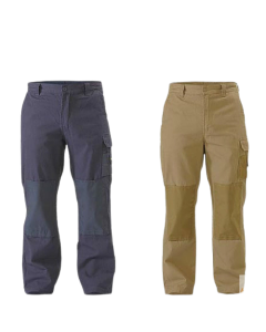 Bisley Razar Mens Cordura Utility Work Pants - Khaki (BPU6110 Cotton Trousers Workwear)