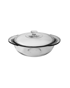 Anchor Hocking Fire-King 2L Glass Round Casserole Dish - Clear (25cm)