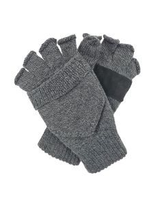 Dents 3M Thinsulate Lined Half Finger Fingerless Knit Gloves/Mittens in Charcoal