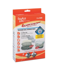 Space Vac Vacuum Compression Storage Bags - 2 Cube Pack (Sealed Clothes Organiser)