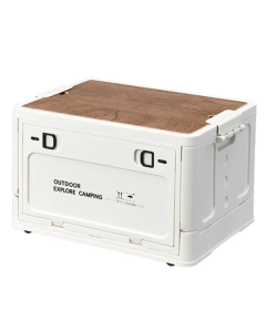 Portable Multifunctional Folding Car Storage Box with Wooden Lid