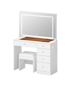 Levede Dressing Table LED Makeup Mirror Stool Set Vanity Desk 5 Storage Drawer