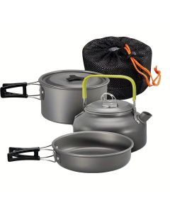 3pcs Ultra-Lightweight Camping Cookware Set - Durable Aluminum Outdoor Cooking Kit