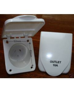 AUSTRALIAN RV 10AMP POWER OUTLET WHITE