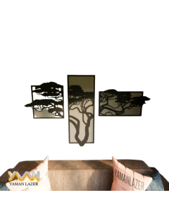 Modern 3-Pieces Wooden Wall Art