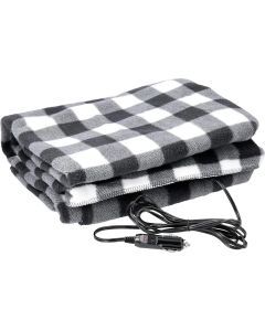 Premium Cozy Car Heating Blanket - 12V Heated Fleece Travel Throw