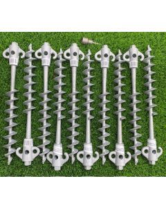 Screw in Ground Secura Pegs® 10 x 365mm Long includes 19mm Adapter Tents Camping