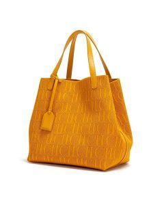 Womens Large Capacity PU Shoulder Bag (Orange)