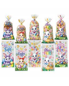 50pcs Easter Rabbit Gift Packaging Bags