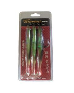 3 Pack of 6 Inch Rigged Tsunami Tazer Swim Bait Soft Plastics - Sand Eel