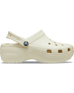 Crocs Womens Classic Platform Clog Sandals - Bone (Slip-On Shoes)