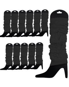 12x Black Leg Warmers Bulk Pack - Womens Dance Costume/80s Party