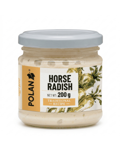 200g Polan Horseradish Sauce Spread Traditional Recipe in Glass Jar - Product of Poland