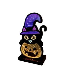 LED Infinity Mirror Halloween Devil Cat