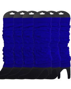 6x Royal Blue Leg Warmers Bulk Pack - Womens Dance Costume/80s Party
