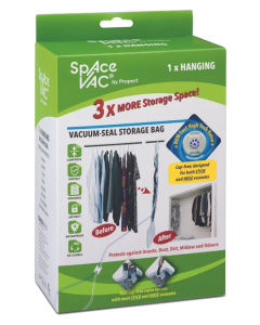 Space Vac Vacuum Compression Storage Bag - Hanging 1 Pack (Sealed Clothes Organiser)